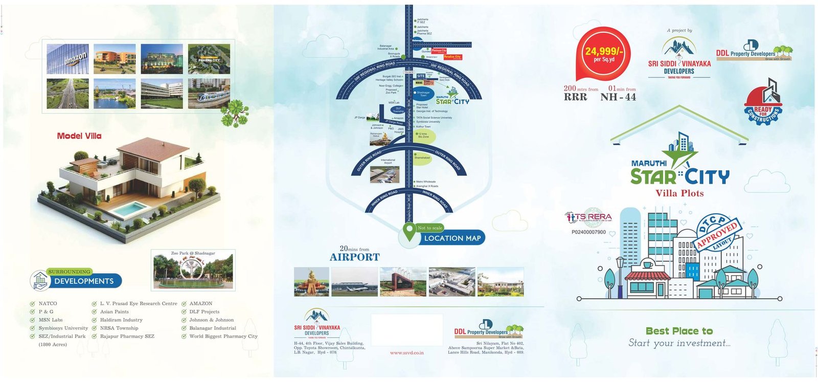 Maruthi Star City — Villa Plots with Clubhouse & Pool near RRR / NH-44
